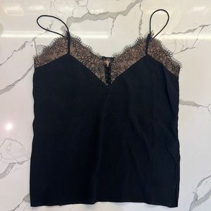 NWT Black and Tan Cami with Lace
